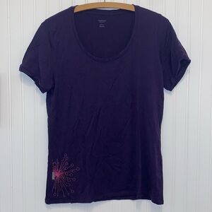 Icebreaker merino wool tee, dark purple, women’s large